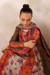 Multi Colour Frock Digital Printed Soft Manadora Winter 3Pcs(PREMIUM QUALITY) GC-9